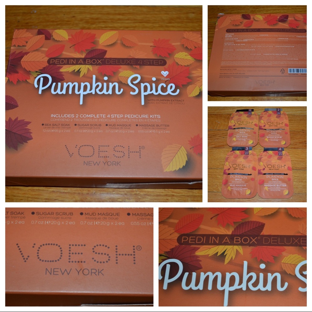 Voesh Pumpkin Spice Pedi in a Box - set of 2 - NEW